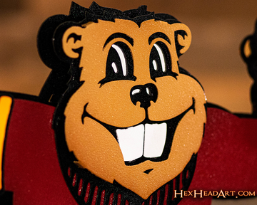 Minnesota Gophers "Goldy" Mascot, 3D Vintage Metal Wall Art