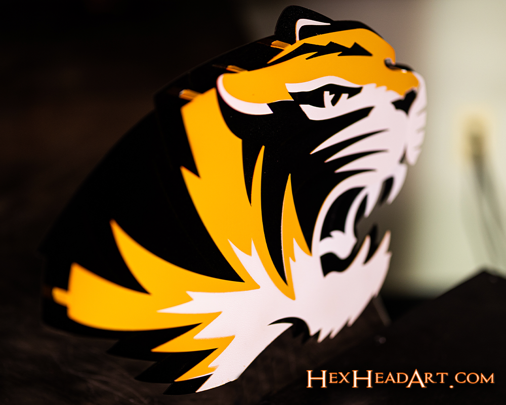 Missouri Tiger Head 3D Vintage Metal Wall Art