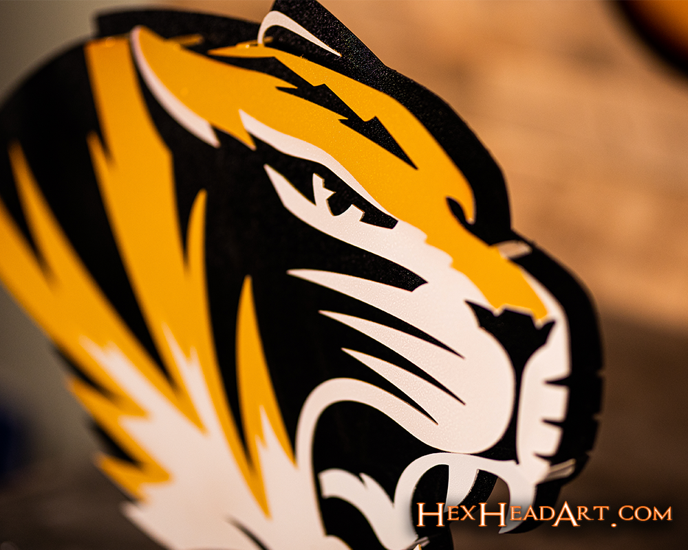 Missouri Tiger Head 3D Vintage Metal Wall Art