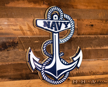 Load image into Gallery viewer, US Naval Academy Anchor 3D Metal Wall Art
