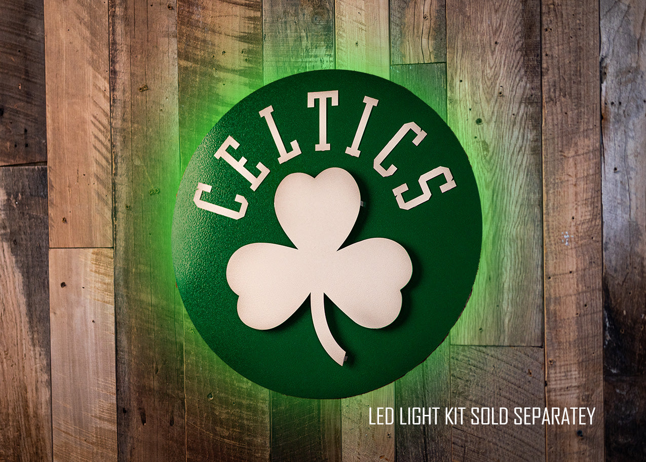 LEB Light Behind Boston Celtics Shamrock NBA 3D Metal Wall Art