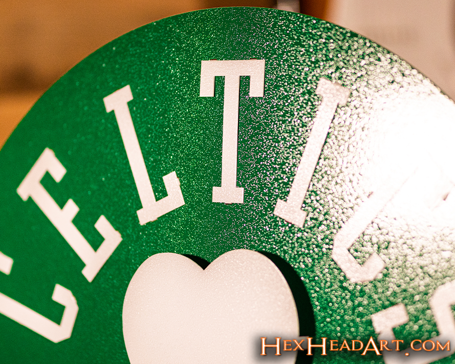 Top of Boston Celtics Shamrock NBA 3D Metal Wall Art