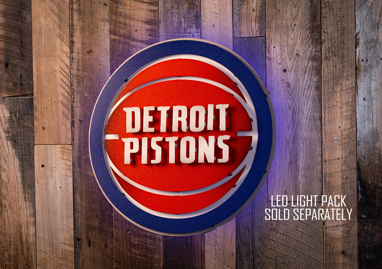 Detroit Pistons 3D Vintage Metal Wall Art