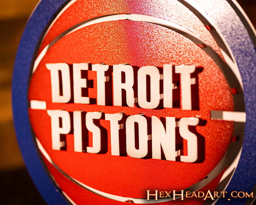 Detroit Pistons 3D Vintage Metal Wall Art