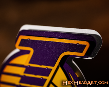 Top of Los Angeles Lakers "L" 3D Metal Wall Art