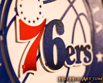 Philadelphia 76ers Roundel 3D Vintage Metal Wall Art