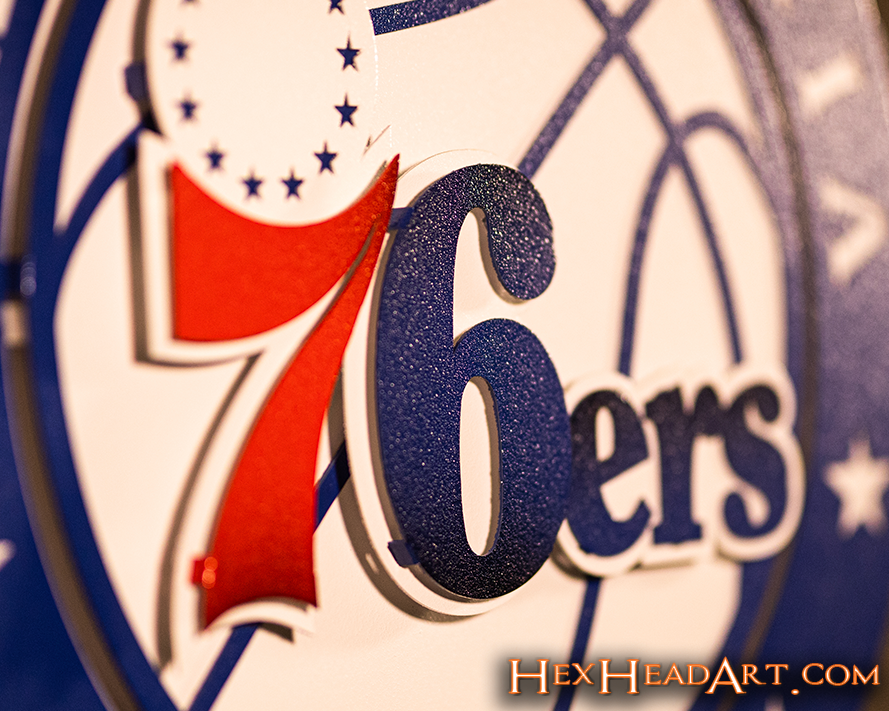 Philadelphia 76ers Roundel 3D Vintage Metal Wall Art