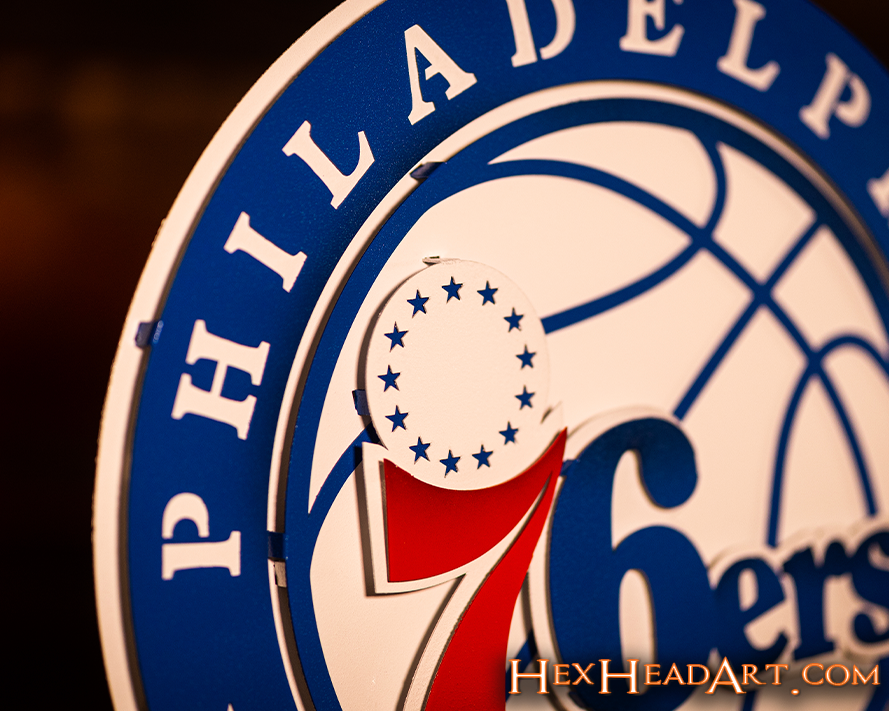 Philadelphia 76ers Roundel 3D Vintage Metal Wall Art