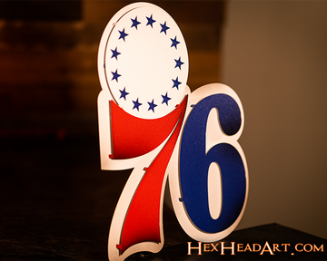 Side View Philadelphia "76ers" 3D Metal Wall Art