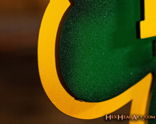 Load image into Gallery viewer, Notre Dame Shamrock 3D Vintage Metal Wall Art
