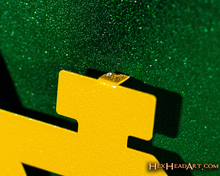 Load image into Gallery viewer, Notre Dame Shamrock 3D Vintage Metal Wall Art
