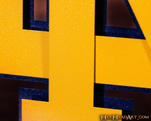 Load image into Gallery viewer, Notre Dame Fighting Irish Interlocking GOLD &quot;ND&quot; 3D Vintage Metal Wall Art
