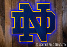 Load image into Gallery viewer, Notre Dame Fighting Irish Interlocking NAVY &quot;ND&quot; 3D Vintage Metal Wall Art
