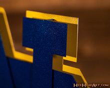 Load image into Gallery viewer, Notre Dame Fighting Irish Interlocking NAVY &quot;ND&quot; 3D Vintage Metal Wall Art
