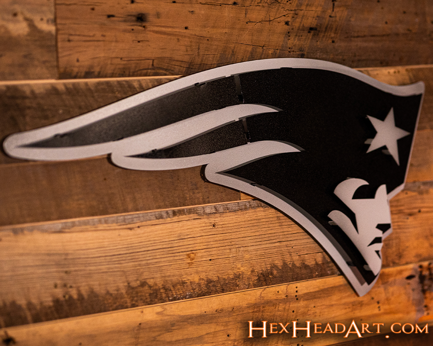 MONOCHROME - New England Patriots 3D Vintage Metal Wall Art