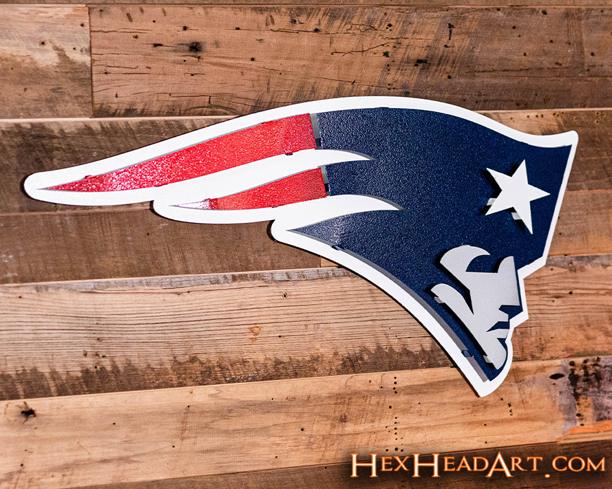 New England Patriots 3D Vintage Metal Wall Art