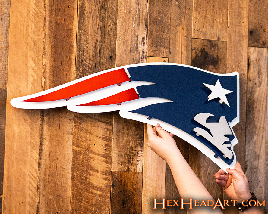 New England Patriots 3D Vintage Metal Wall Art