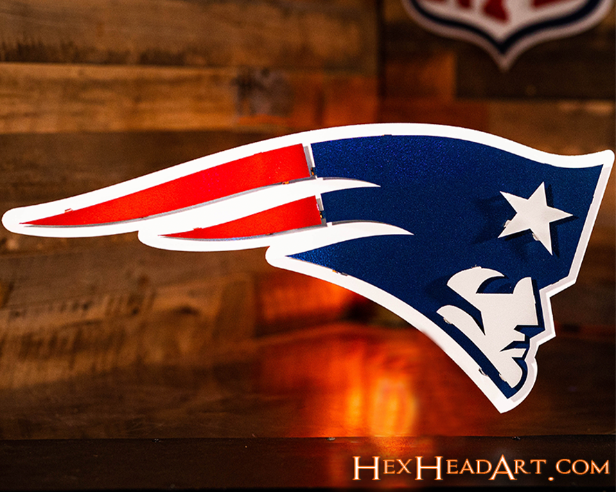 New England Patriots 3D Vintage Metal Wall Art