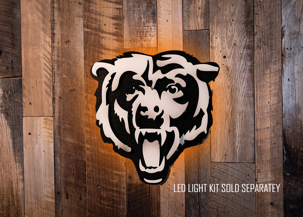 MONOCHROME - Chicago Bears "Roaring Bear" 3D Vintage Metal Wall Art