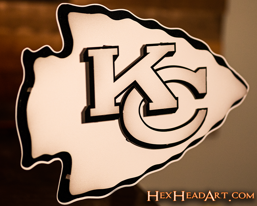 MONOCHROME -  Kansas City Chiefs Lamar Hunt "Arrowhead"  3D Vintage Metal Wall Art