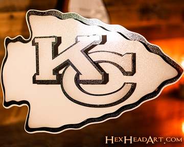 MONOCHROME -  Kansas City Chiefs Lamar Hunt "Arrowhead"  3D Vintage Metal Wall Art