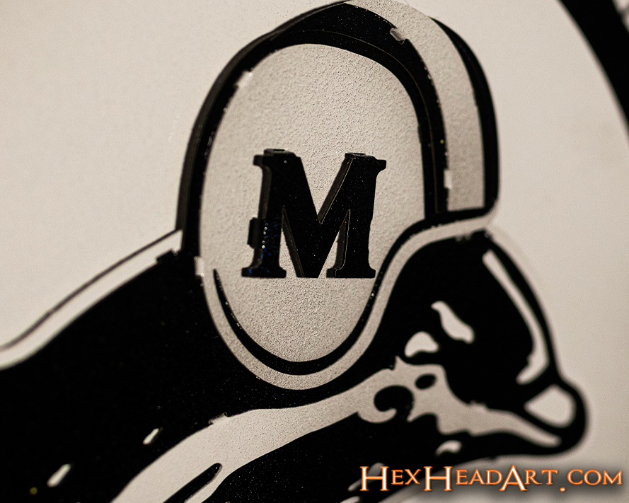 The M on the Monochromatic Miami Dolphins Throwback "1966" 3D Metal Wall Art