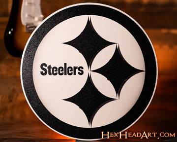 MONOCHROME - Pittsburgh Steelers "Steelmark"  3D Vintage Metal Wall Art