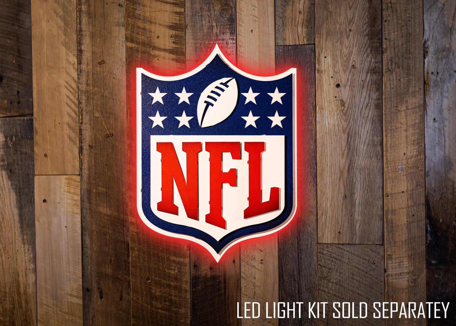 National Football League Shield 3D Vintage Metal Wall Art Hex Head Art