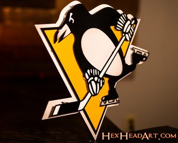Pittsburgh Penguins NHL 3D Vintage Metal Wall Art