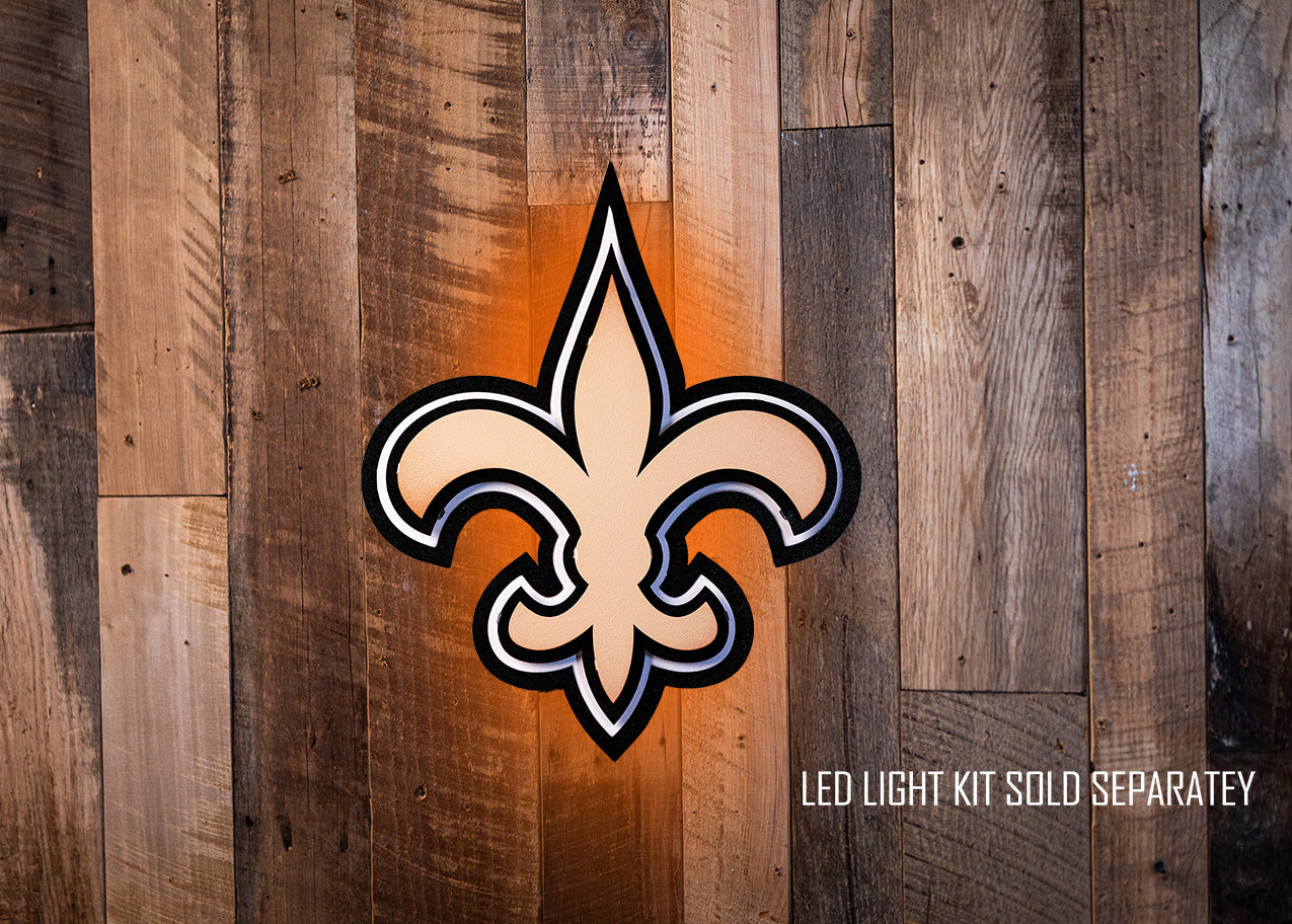 New Orleans Saints "Fleur De Lis" 3D Vintage Metal Wall Art