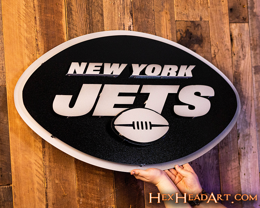 MONOCHROME - New York Jets 3D Vintage Metal Wall Art