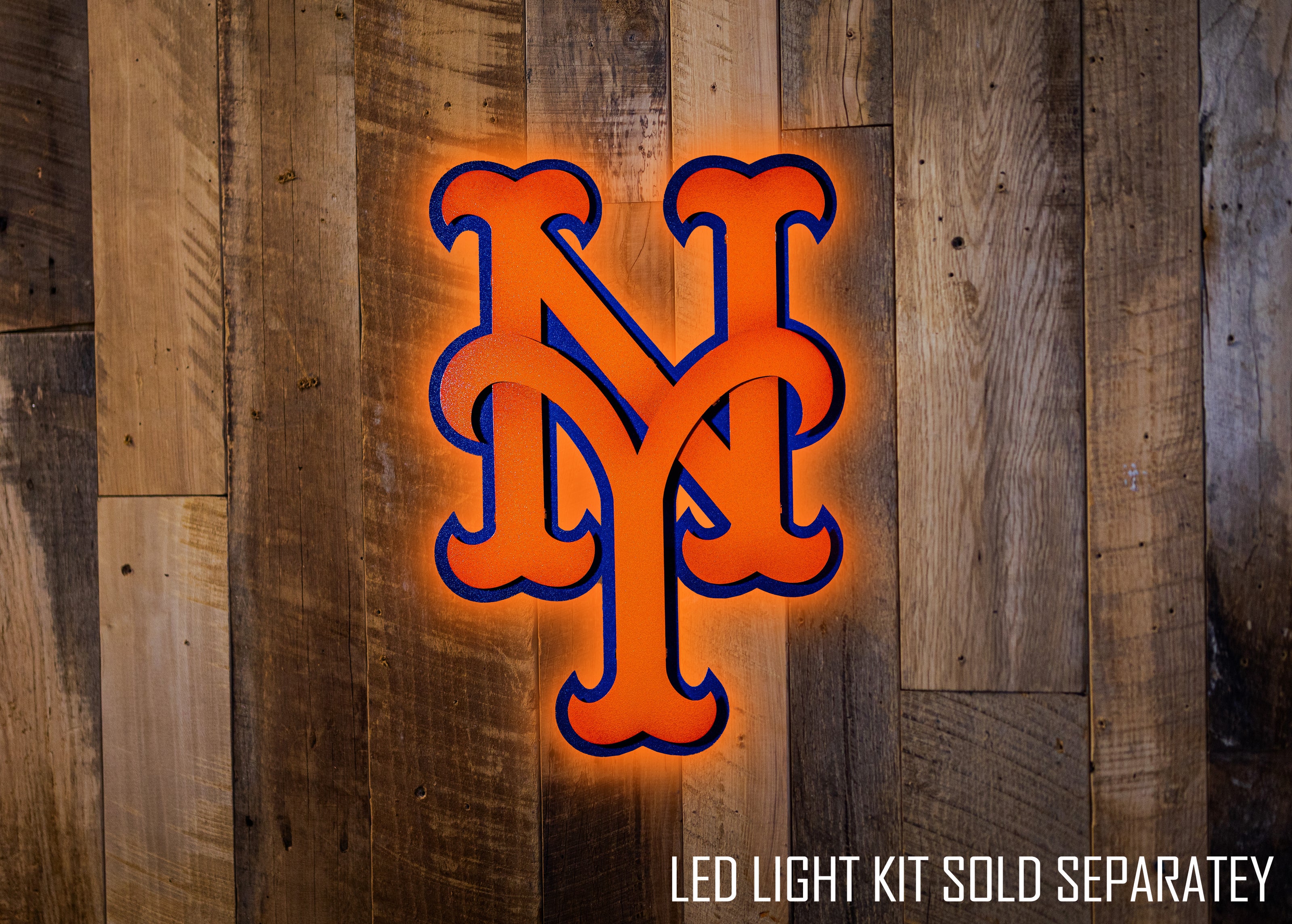 New York Mets "NY" Orange 3D Vintage Metal Wall Art