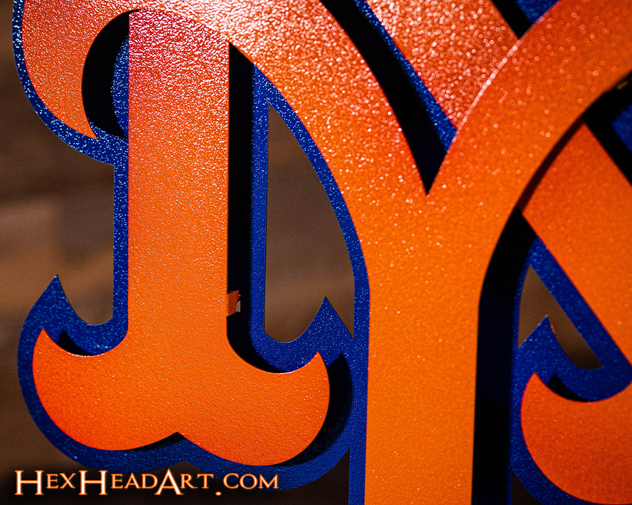 New York Mets "NY" Orange 3D Vintage Metal Wall Art