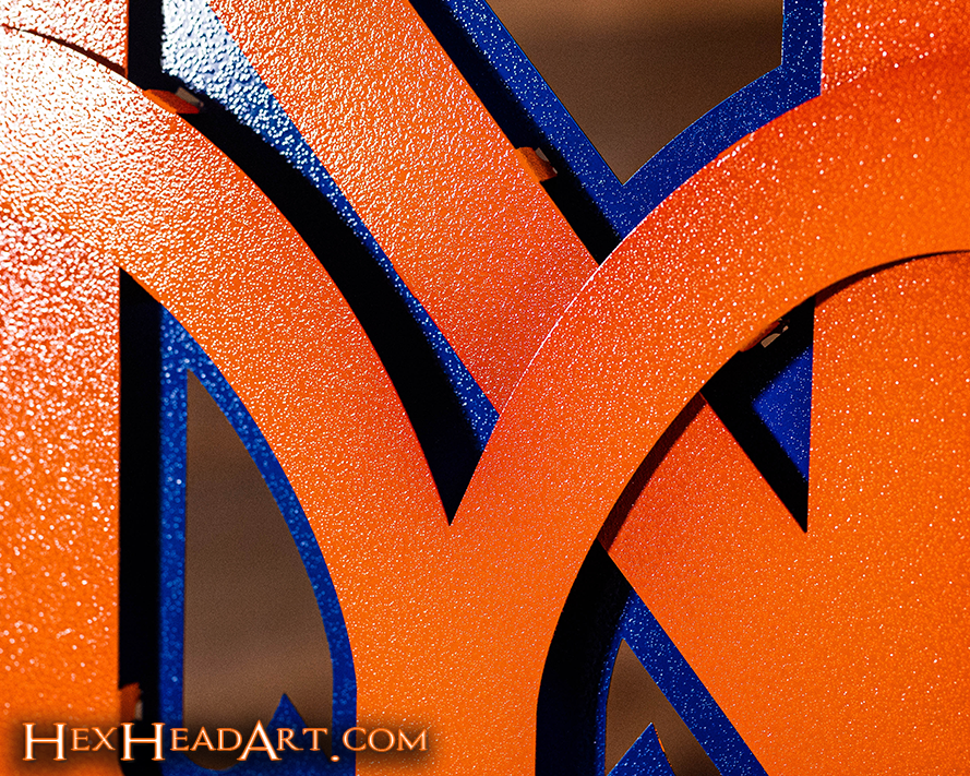 New York Mets "NY" Orange 3D Vintage Metal Wall Art