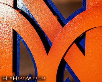 New York Mets "NY" Orange 3D Vintage Metal Wall Art