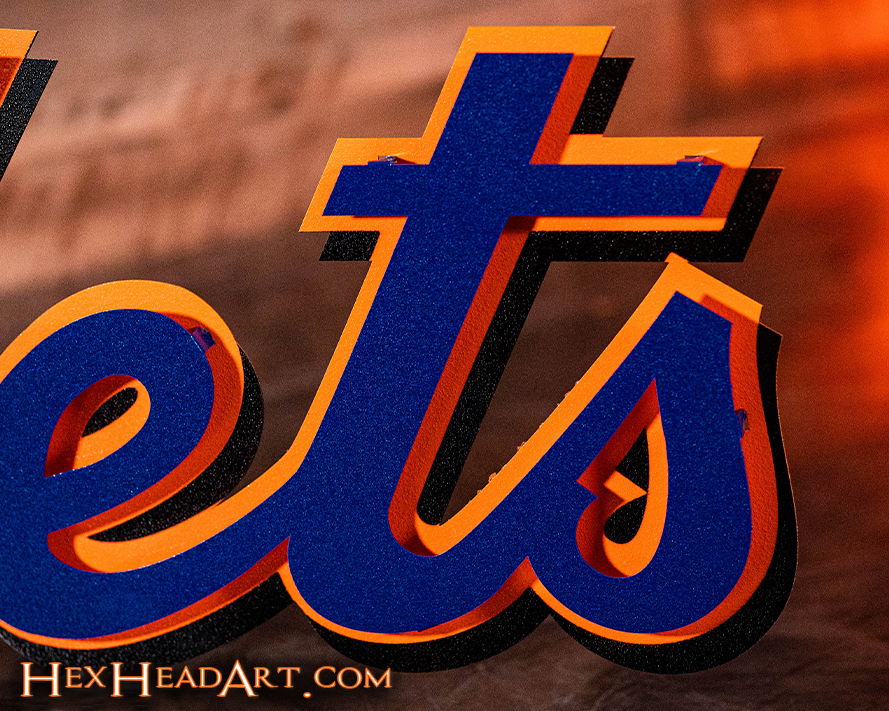 New York METS Cooperstown Script 1998-2009 Vintage Metal Wall Art