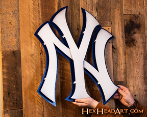 New York Yankees NY Logo 3D Metal Artwork – Hex Head Art