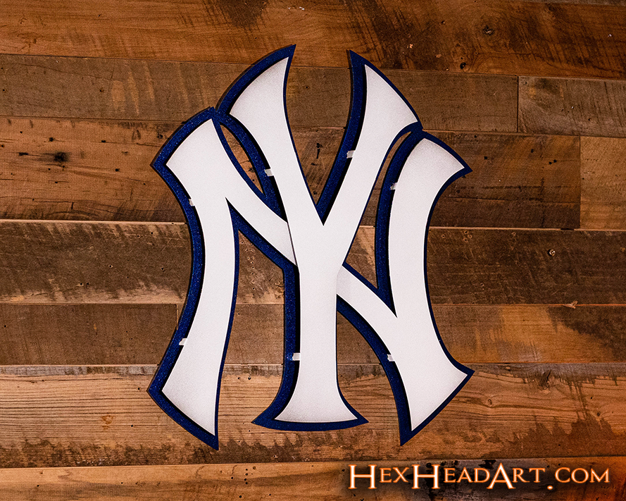 New York Yankees "NY" WHITE 3D Metal Wall Art