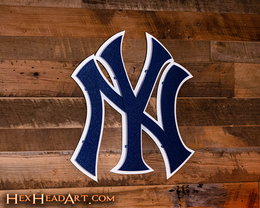 New York Yankees "NY" NAVY Logo 3D Metal Wall Art