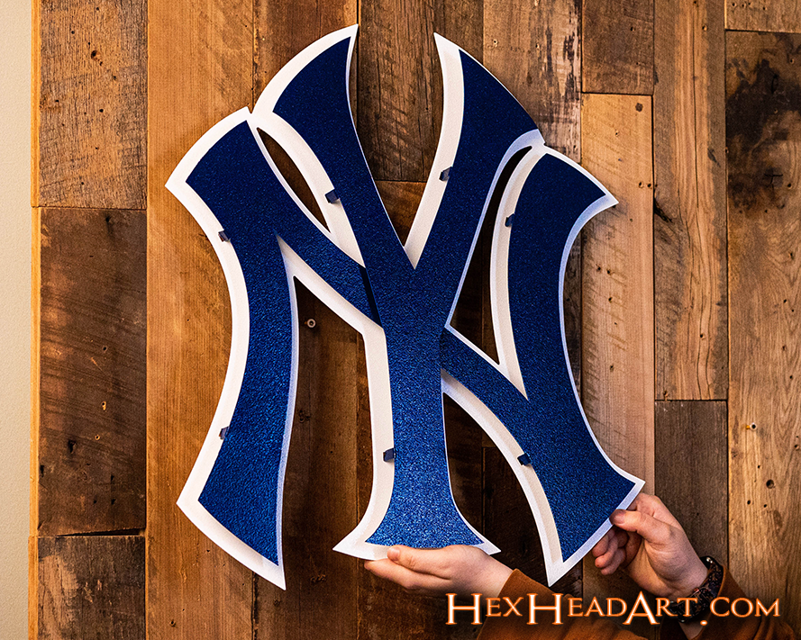 New York Yankees "NY" NAVY Logo 3D Metal Wall Art