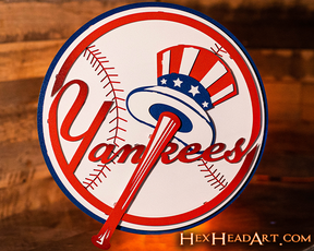 New York Yankees Crest 3D Metal Artwork – Hex Head Art