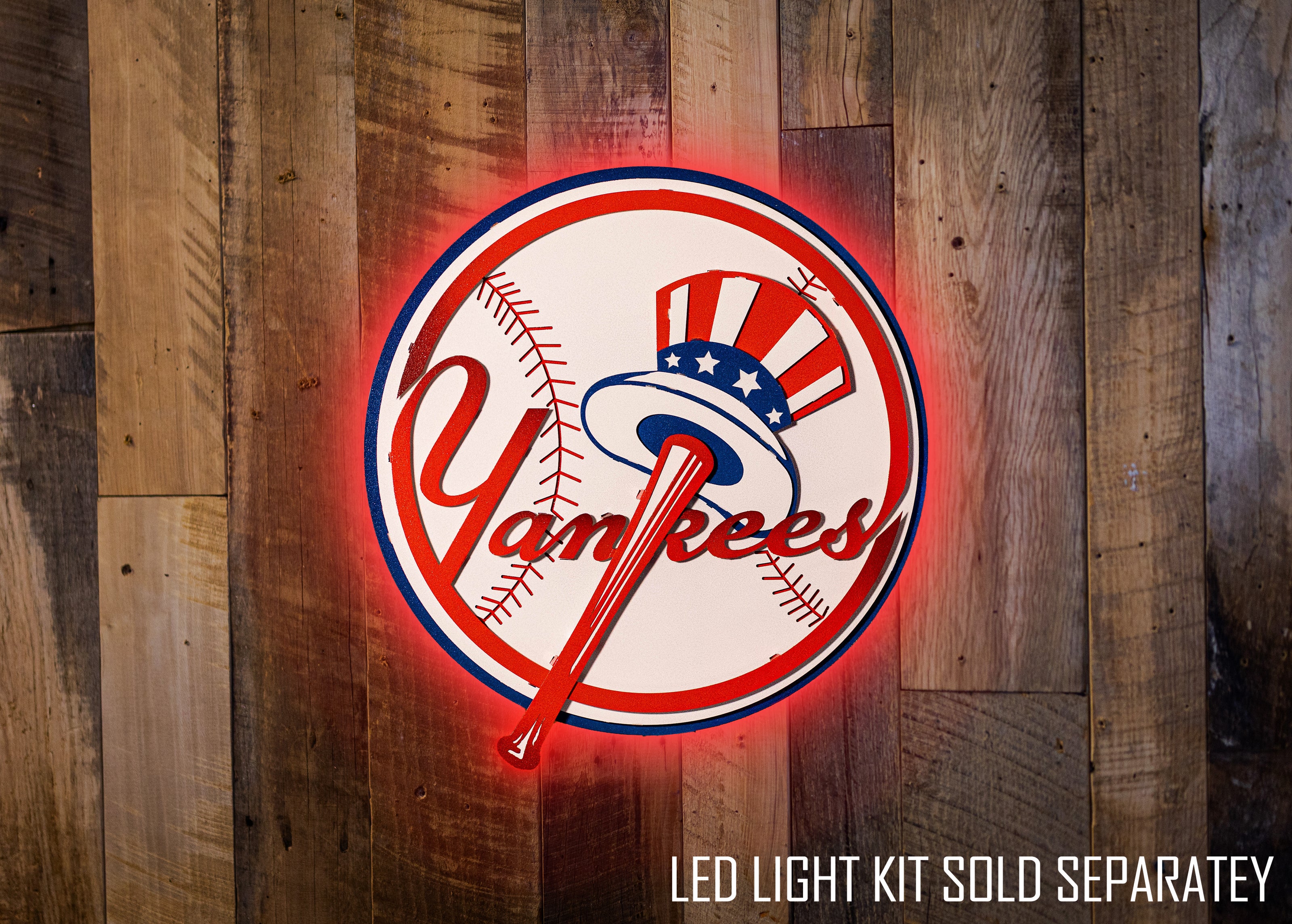 New York Yankees "BAT AND HAT" 3D Vintage Metal Wall Art