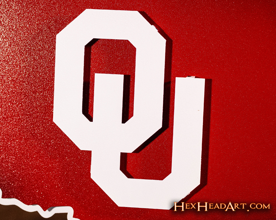 Oklahoma Sooners "OU on State" Vintage 3D Metal Wall Art