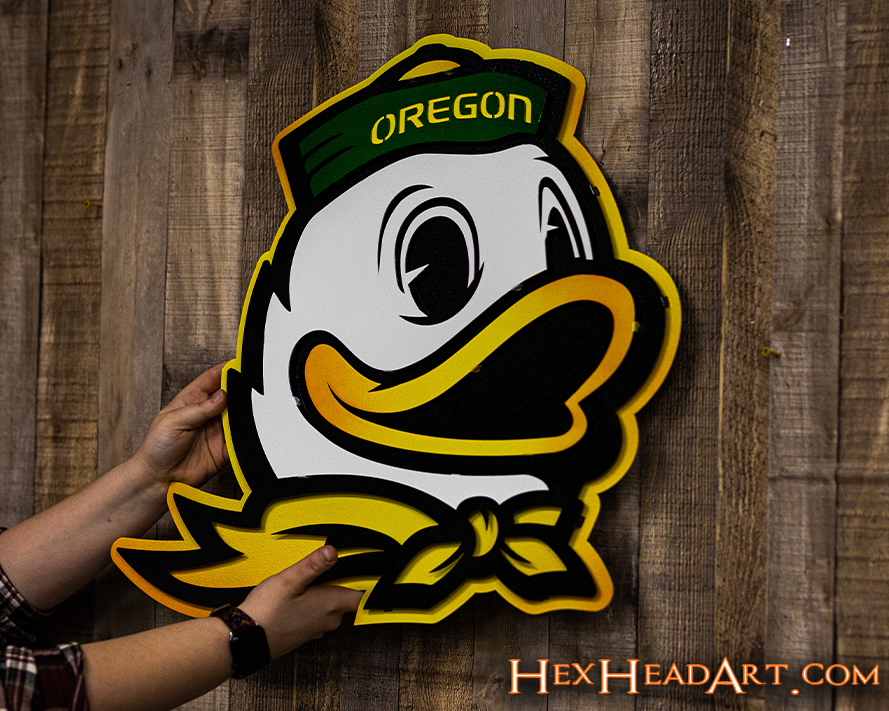 Oregon Ducks 3D Vintage Metal Wall Art
