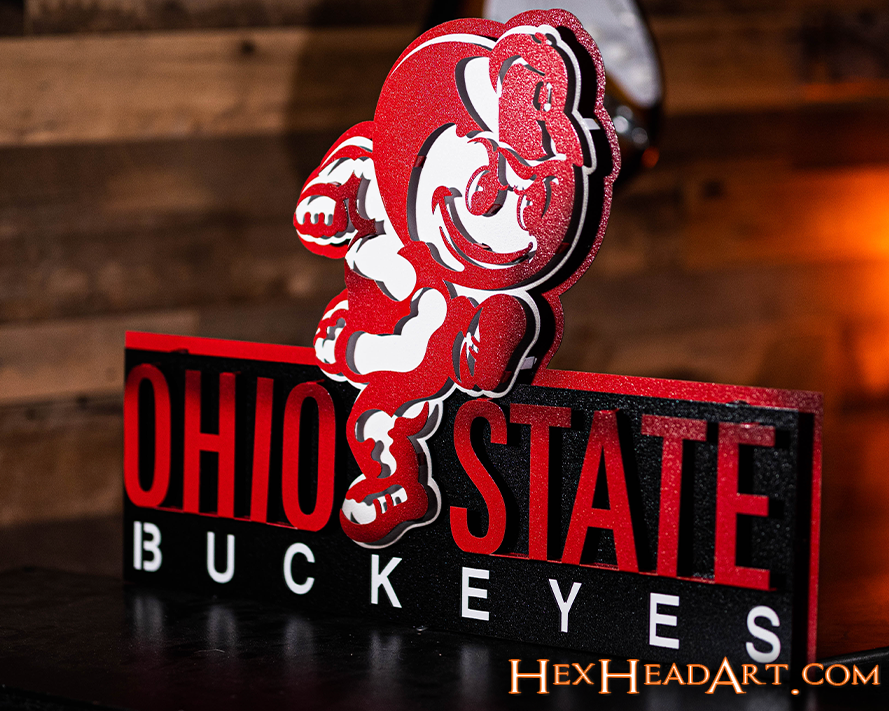 The Ohio State "Brutus" 3D Metal Artwork