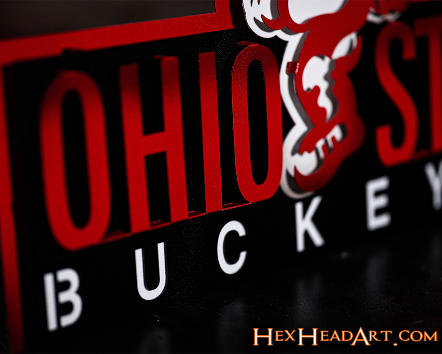 The Ohio State "Brutus" 3D Metal Artwork