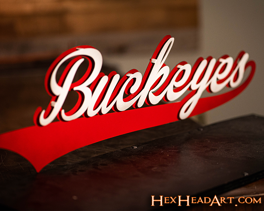 Ohio State Buckeyes Script 3D Metal Wall Art