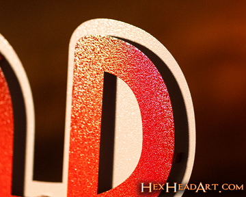 Ohio State Buckeyes Band Script "OHIO" 3D Vintage Metal Wall Art