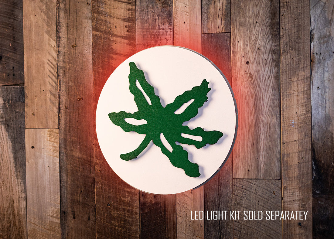 Ohio State Buckeyes Helmet Decal 3D Metal Wall Art on  Wooden Wall