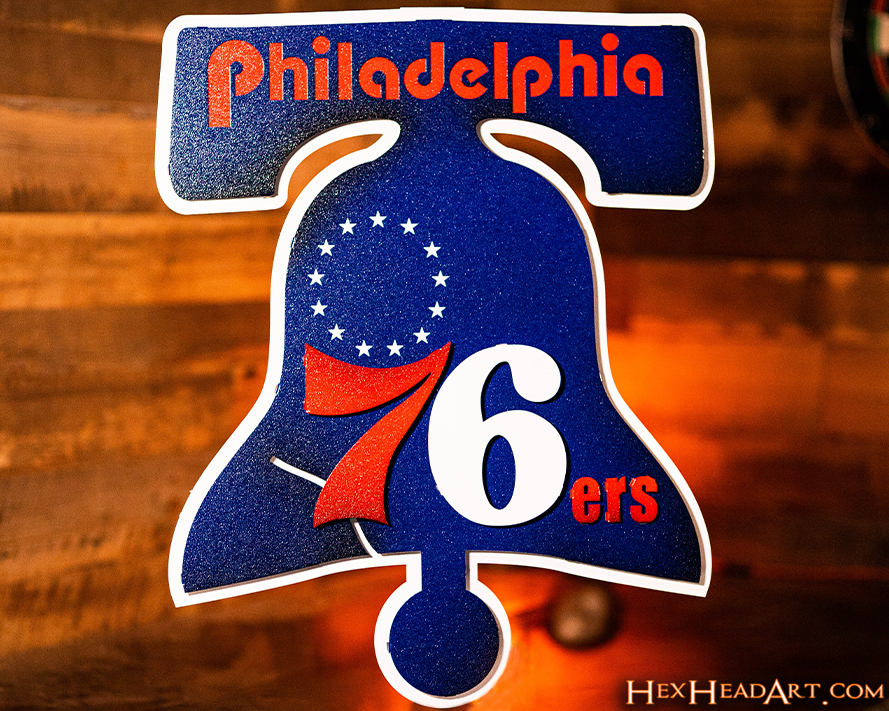 Philadelphia "76ers" Retro 3D Vintage Metal Wall Art